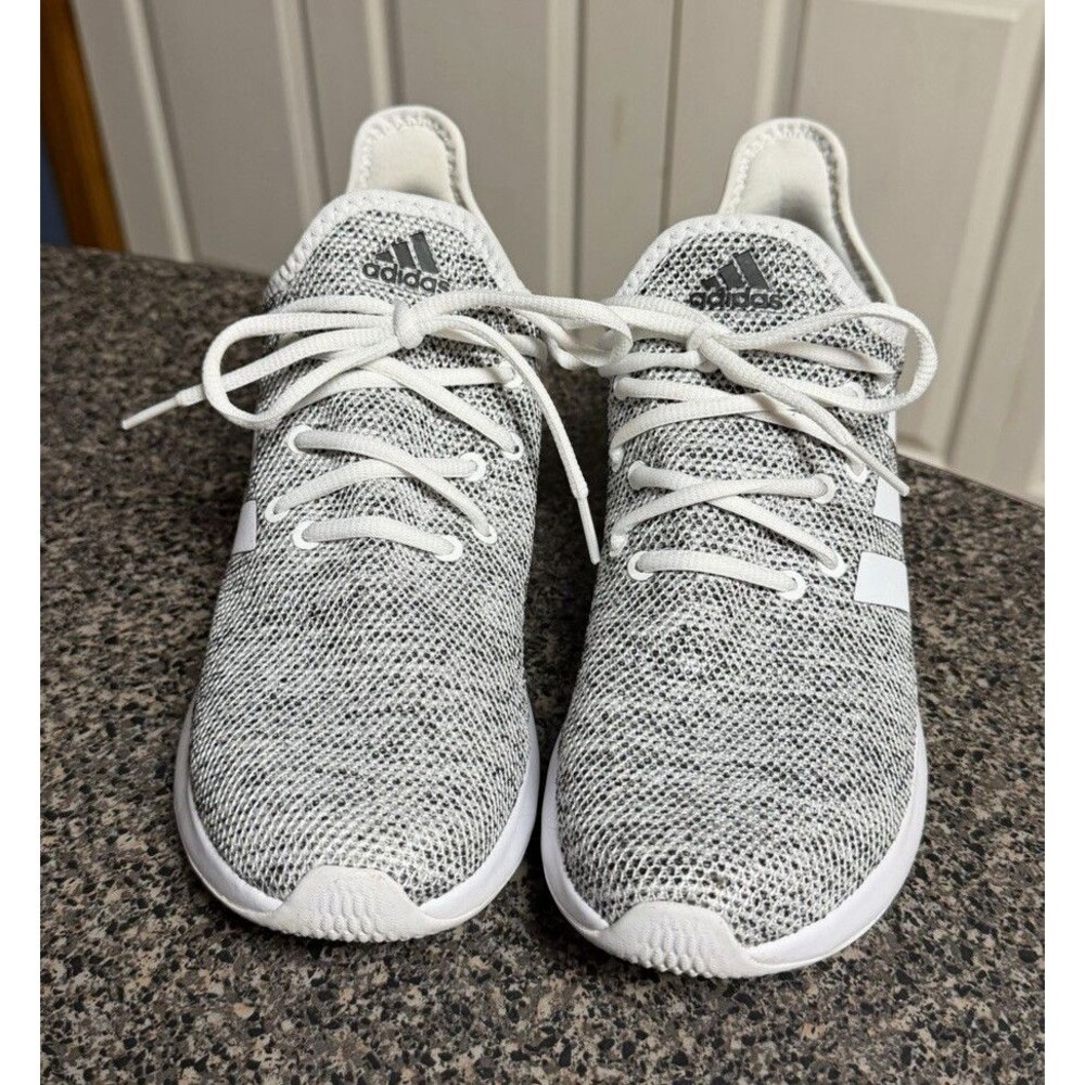 adidas Cloudfoam Plus/Pure Heathered Gray White Low Top Lace-Up Sneakers IF3393